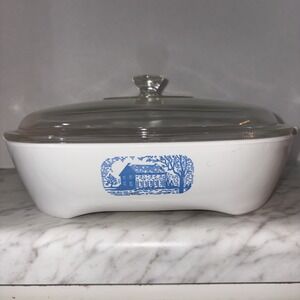 Vintage Corning Ware Amana Radarange 9" Browning Skillet w/ Pyrex P10-C-1 Lid